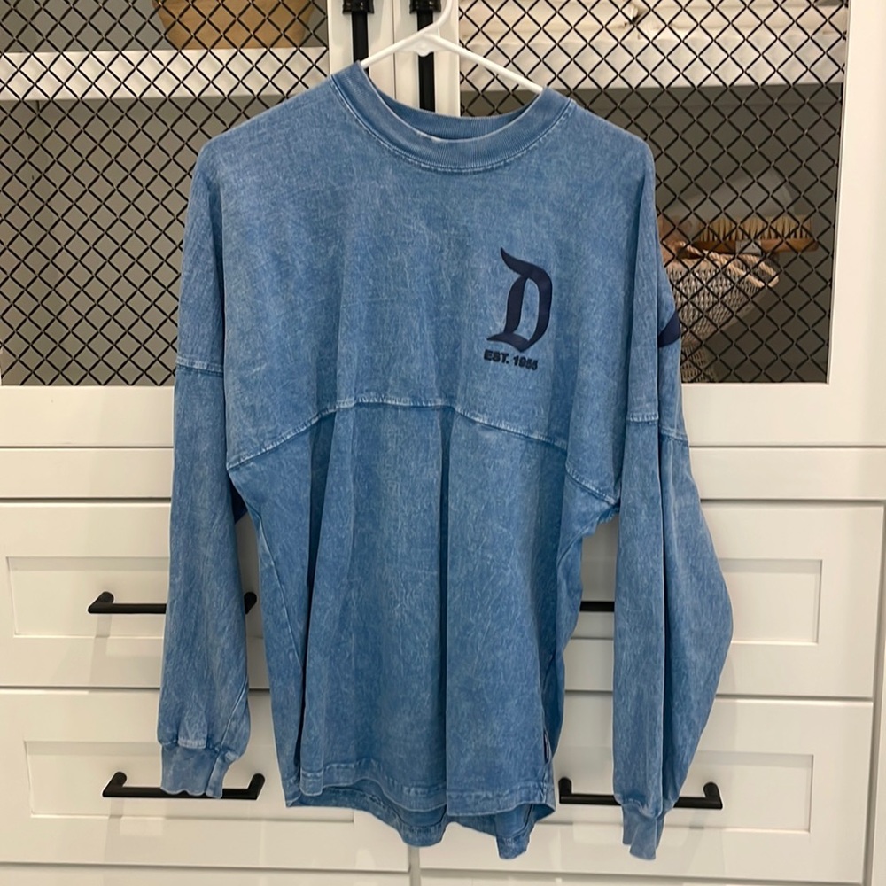 Disneyland resort spirit tee in blue acid wash